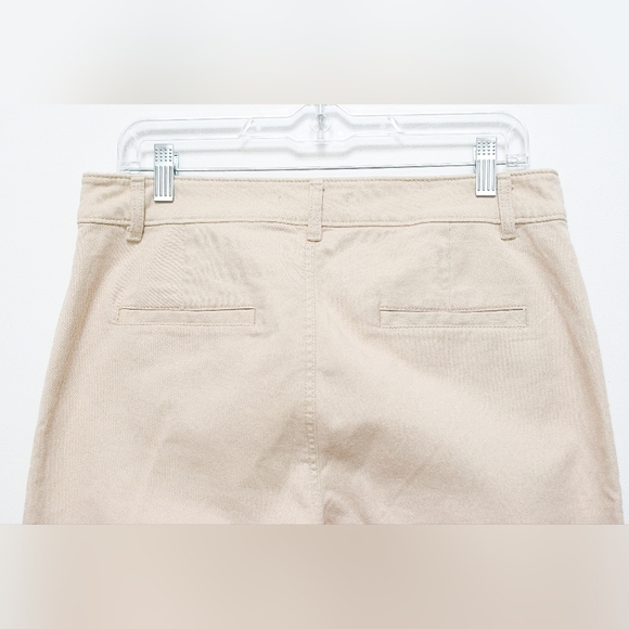 NWT Loft Palmer Wide Leg Pants Twill Tan Patch Pockets High Waisted Size 14 Prep - Picture 7 of 9